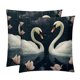 thumbnail image 1 of Juego de fundas de almohada decorativas Swan con diseños únicos para todas las ocasiones: 16 x 16, 18 x 18, 20 x 20 pulgadas (incluye 2 insertos)., 1 of 6
