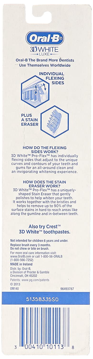Oral-B 3D White Pro-Flex Toothbrush Medium 1 Each (Pack of 3)