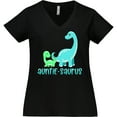thumbnail image 3 of Inktastic Auntie-saurus Cute Brontosaurus Family Women's Plus Size V-Neck T-Shirt, 3 of 5