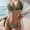 YT66AG-Green, variant on Top-kevin Women's Trendy 2 Piece Triangle Bikini Set Rhinestone Halter Bathing Suit Swimsuit