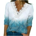 thumbnail image 2 of DPTALR T-Shirt Décontracté Aguichant à Manches Longues et Col en V pour Femmes, 2 of 8