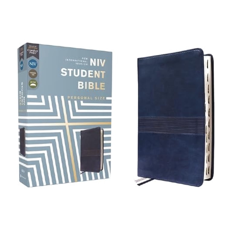 Zondervan NIV Student Bible, Leathersoft Navy, Thumb Indexed