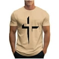 thumbnail image 2 of Kalauyu Mens Round Neck Short Sleeve Graphic Print T Shirt Breathable Fit Casual Short Sleeve, 2 of 5