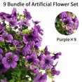 thumbnail image 4 of Artificial Flowers for Outdoors UV Resistant - 9 PCS Bundles Faux Fake Outdoor Plants Plastic Flowers Bushes Shrubs No Fade Artificial Greenery Home Porch Stems Outside Window Box Decor(Purple), 4 of 9