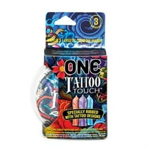 ONE Condoms Tattoo Touch | Ribbed Condoms, Textured Condoms, Latex Condoms 3 Pack