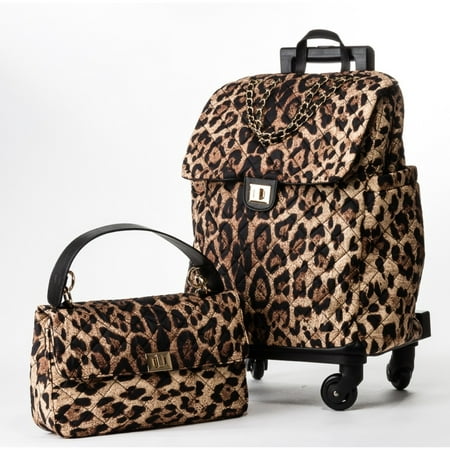 MKF Collection Norva 2 Pc Set Roller Lightweight Luggage & Handbag by Mia K