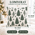 thumbnail image 2 of LOMYOLO Christmas Throw Pillow Covers Set of 2, 18x18IN Chenille Double Side Xmas Decorative Pillow Covers Soft Farmhouse Holiday Cushion Covers for Sofa Couch Bed, Christmas Tree Reindeer Snowflake, 2 of 8