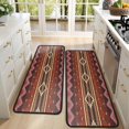 thumbnail image 4 of Kitchen Rugs Sets Of 2,Boho Multicolor Geometric Ethnic Pattern Anti Fatigue Kitchen Mat Rugs Non Slip Washable,Decorative Kitchen Floor Mats for Kitchen,Sink,Laundry,17"x47"+17"x47", 4 of 5