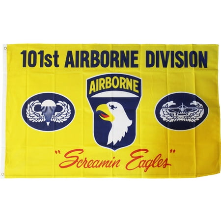 - 101st Airborne Screaming Eagle - 3'X5' Polyester Flag (Yellow)