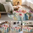 thumbnail image 5 of Round Rugs 5Ft, Colorful Flowers Round Area Rug Washable Indoor Throw Carpet, Country Retro Watercolor Spring Floral Soft Non Slip Circle Rug for Cabinet Bathroom Home Decor Aesthetic, 5 of 8