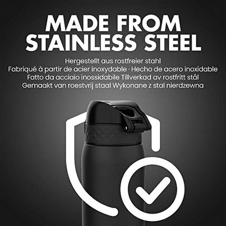Ion8 Stainless Steel Water Bottle - Food-Safe and Odor Resistant - Fits Car  Cup Holders, Backpack Pockets and More, 14 oz / 400 ml (Pack of 1) -  OneTouch 2.0 - Black 2.0 