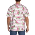 thumbnail image 3 of Balery Watermelon Camisa Casual de Manga Corta con Botones para Hombre, Texturizada, Estilo Cubano, para Playa, Verano-Small, 3 of 5