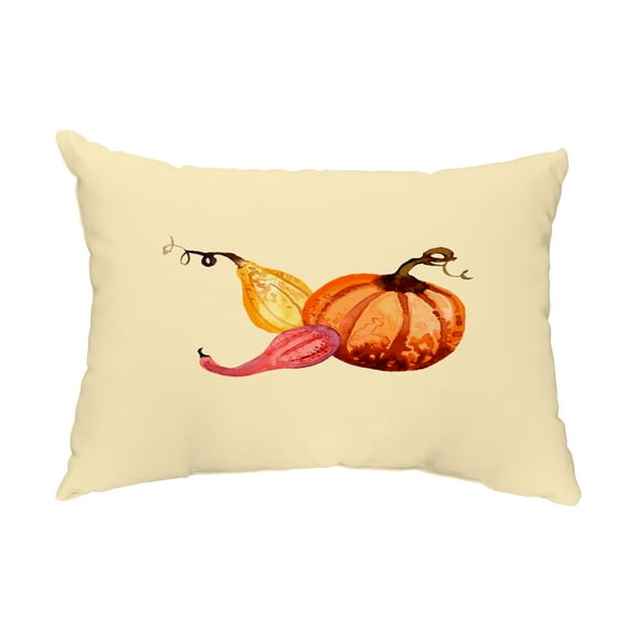 20" x 14" Simply Daisy Gourd Pile Fall Polyester Indoor/Outdoor Pillow, Yellow Qty 1