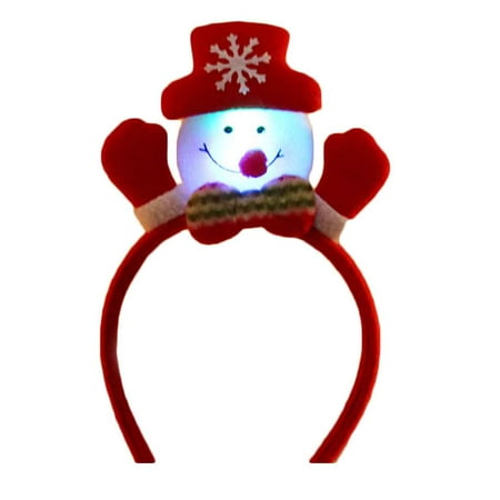 Girls Snowman Headband Children Christmas Headbands LED Light Headwear