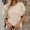 Beige, variant on Conairie Ruffle Sleeve Tops For Womens Solid Slim Crew Neck T Shirts Breathable Soft Basic Blouses Vacation Clothes Beige L
