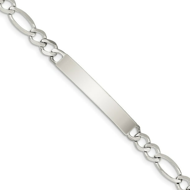 White Sterling Silver bracelet ID 8.5 in 7 mm - Walmart.com