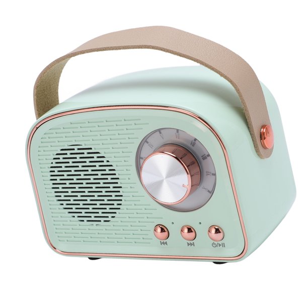 Altavoz Retro Vintage, Mini Altavoz Inalámbrico Portátil Con Sonido Cristalino, 5.0, Control De Perilla, De Cuero, Auxiliar, Emparejamiento TWS, Tarjeta U-Disk/TF, Soporte