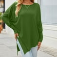 thumbnail image 5 of Zpanxa Fall Shirts Sales Womens Autumn Winter Plus Size Pullover Tops Casual Long Sleeve Blouse Sweatshirt, Green, XXXXL, 5 of 8