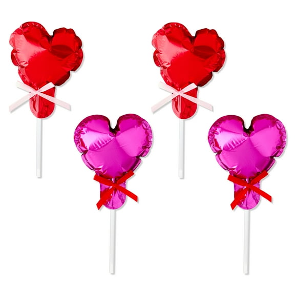 Heart Balloons, Red and Pink, 4 Count, Valentine's Day by Way To Celebrate
