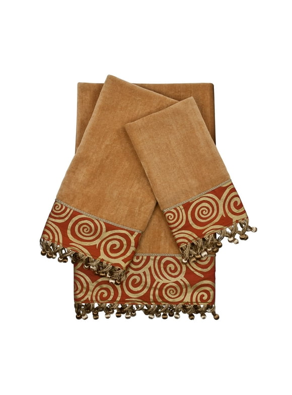Sherry Kline  Swirley Nugget 3-piece Decorative Embellished Towel Set