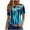 Blue-A, variant on Trendy Casual Women Blouses Summer Tops Short Sleeve Stylish Botanical Leaf Motif T-Shirt | Breathable Everyday Summer Top