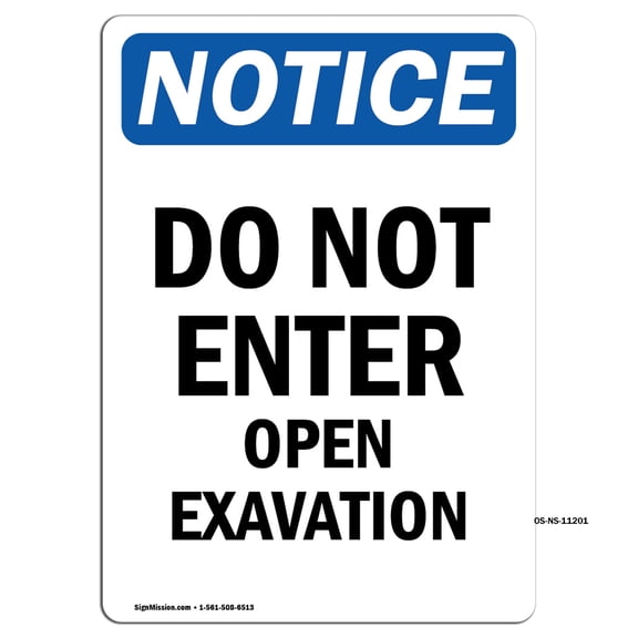 OSHA Notice Signs - Do Not Enter Open Excavation | Decal | Protect Your Business, Construction Site, Warehouse | Made in the USA
