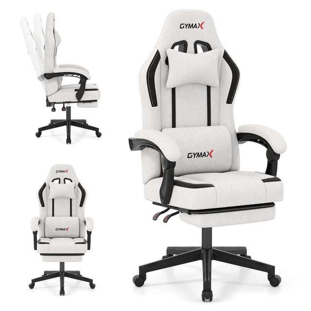 Gymax Gaming Chair w/ Headrest Reclining Backrest Lumber Support Linkage Armrests