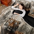 thumbnail image 4 of Feelyou 3D Wildlife Tiger Twin Bedding Sets 7-Piece for Teens, Rustic Jungle Animal Bedding Comforter Set, Farmhouse Cabin Reversible Sheet Sets, Breathable Home Decor, 4 of 7