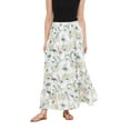 thumbnail image 2 of Women's Midi Skirts Floral A-Line Printed Ladies Skirts for Summer, White, 2 of 7