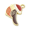 thumbnail image 2 of Alloy Enamel Pendants Long-Lasting Plated Golden Bird Charm Chocolate 21x25x1.5mm Hole: 2mm, 2 of 3