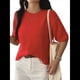 thumbnail image 1 of Suéteres de Verano para Mujer, de Corta, Cuello Redondo, Ligeros, Holgados, Elegantes, Informales, Tipo Blusa Rojo XL, 1 of 7