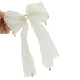 thumbnail image 4 of Unique Bargains 1 Pc Elegant Forged Long Ribbon Bow Hair Clips White, 4 of 5