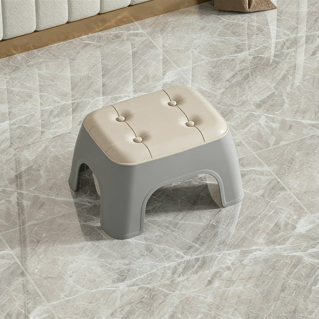Birdeem Stackable Plastic Square Stool for Home,Sturdy and Space Saving,Non-Slip Foot Pads for Living Room Bathroom and Entryway