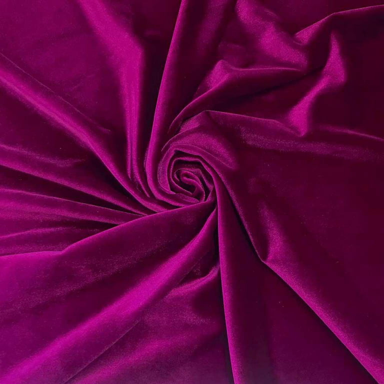 Stretch Velvet Fabric 60'' Wide by The Yard for Sewing Apparel Costumes  Craft (1 Yard, Magenta)