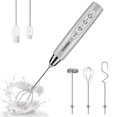 thumbnail image 1 of Milk Frother YUSWKO - Dispositivo portátil recargable con 3 velocidades, color plateado, 1 of 7