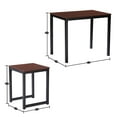 thumbnail image 3 of Veryke 3 Piece Dining Table Set, Kitchen Dining Furniture for Restaurant, Dining Room Sets Breakfast Table with 2 Chairs, Walnut, 3 of 7