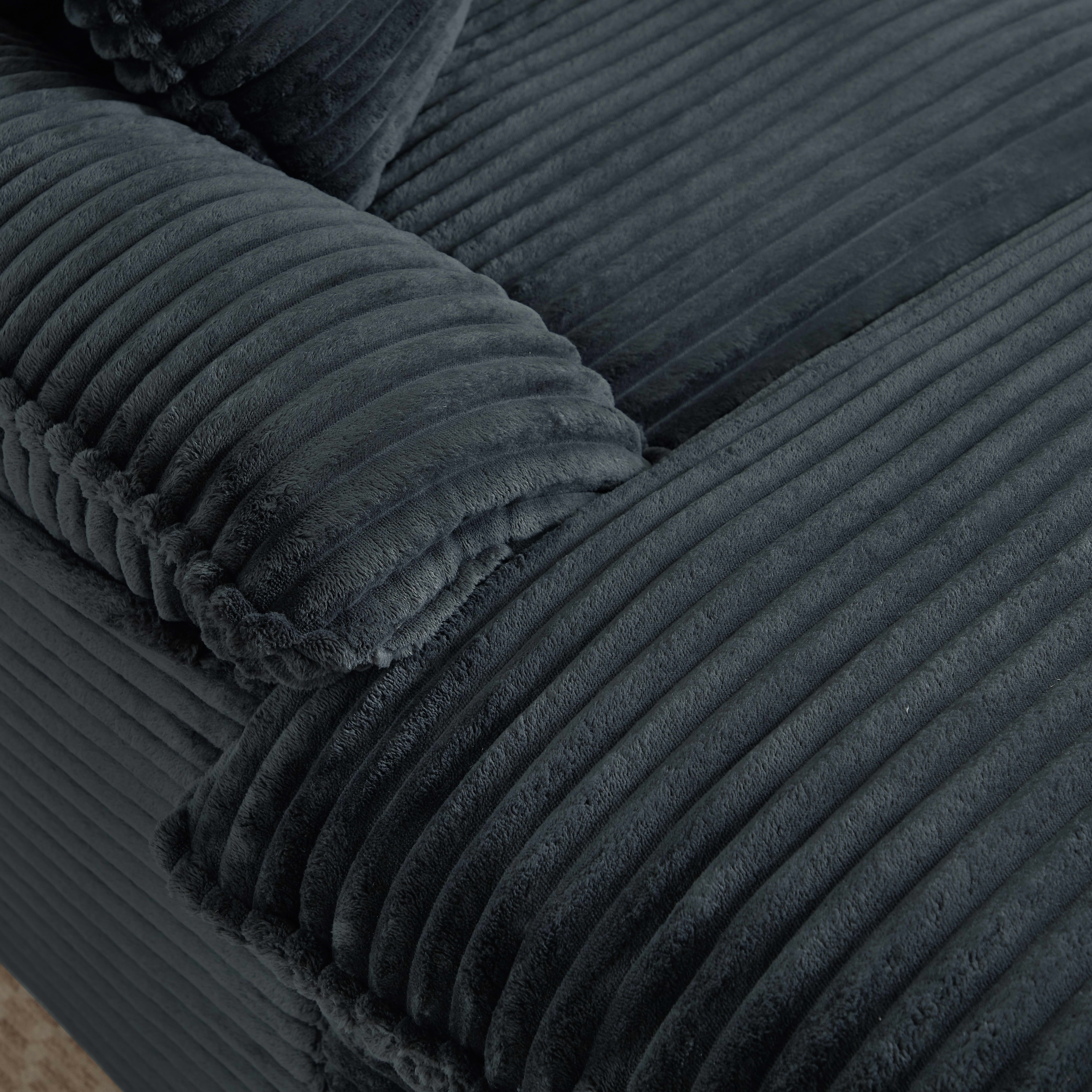 MAYEERTY Corduroy Modular Sofa, Oversized Single Chaise Lounge with Activity Footrest for Apartment, 52" Dark Gray