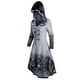 thumbnail image 2 of Vestido gótico para mujer, con estampado de raíces de árbol, con capucha, cordones, largo hasta la rodilla, manga larga, informal, hasta la pantorrilla, para fiesta, otoño, 2 of 4
