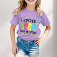 thumbnail image 2 of LUOGENLI T-Shirt pour Filles Garçon et Fille Mode Décontractée Imprimé Col Rond Manches Courtes T-Shirt Haut Chemises pour Filles Longueur Midi Tendance Violet 5-6 Ans, 2 of 4