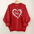 thumbnail image 4 of WTXUE Valentine Pullover Sweatshirt Love Heart Printed Sweatshirts Graphic Tunic Sweatshirts Trendy Sweatshirts Pull Over Sweatshirt Long Sleeve Sweatshirt Fall Sweatshirts Hot Pink L, 4 of 5