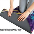 thumbnail image 3 of Colorful Tropical Leaf Pattern Hot Yoga Mat Towel Non Slip for Hot Yoga - Quick-Drying Yoga Mat Cover with 4 Corner Pockets with Travel Bag - Hot Yoga Towel Non Slip 70"x26", 3 of 6