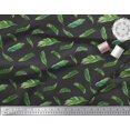 thumbnail image 3 of Soimoi Black Cotton Duck Fabric Palm Leaves Printed Fabric 1 Yard 44 Inch Wide, 3 of 3