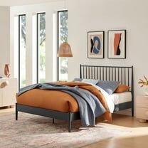 Modway Adair Spindle Metal Full Platform Bed in Charcoal by Modway