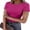 Hot Pink, variant on ANRABESS Womens Short Sleeve Tops Crewneck Ribbed Knit Slim Fit Basic Tee Casual Summer Fitted T Shirt