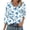 A392 Multicolor, variant on Tunic Blouse for Women V Neck 3/4 Sleeve Dressy Elegant Large Floral Graphic Print Lightweight Silky Feel Summer Fall Fashion Tops