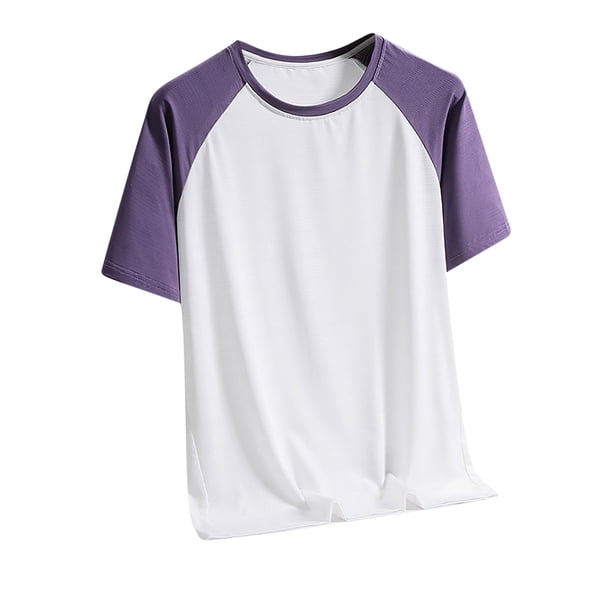 pstuiky Mangas cortas para hombre, Camiseta deportiva informal de manga corta de poliéster de color liso para hombre camisetas de hombre l