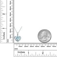 thumbnail image 2 of Gem Stone King 925 Sterling Silver Sky Blue Topaz and White Topaz Heart Shape Pendant Necklace for Women (1.90 Cttw, Heart 8MM, Gemstone November Birthstone, with 18 inch Chain), 2 of 3