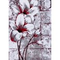 thumbnail image 1 of Ladole Rugs Beautiful Tulips Pattern Polypropylene Indoor Area Rug Carpet in Grey Red, 4x6 (3'11" x 5'7", 120cm x 170cm), 1 of 6
