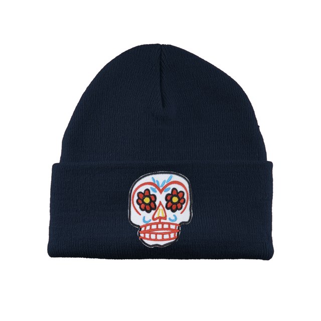 Gravity Threads Bonnet à Revers avec Patch Tête de Mort en Sucre - Marine