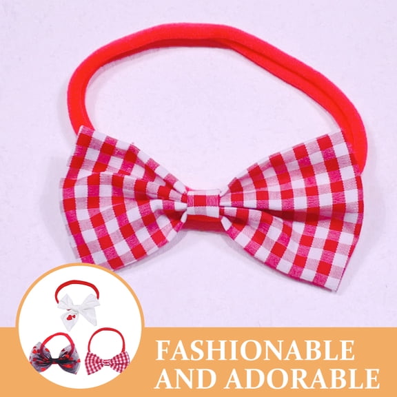 Tineasur 3-Pack Heart Shaped Cotton Headbands for Newborn Babies, Soft Valentine's Day Hair Accessories